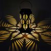 Snow Joe Bliss Outdoors Set of 2 Solar LED Lanterns w Tropical Leaf Design  Hand Painted Finish BSL-311-WH